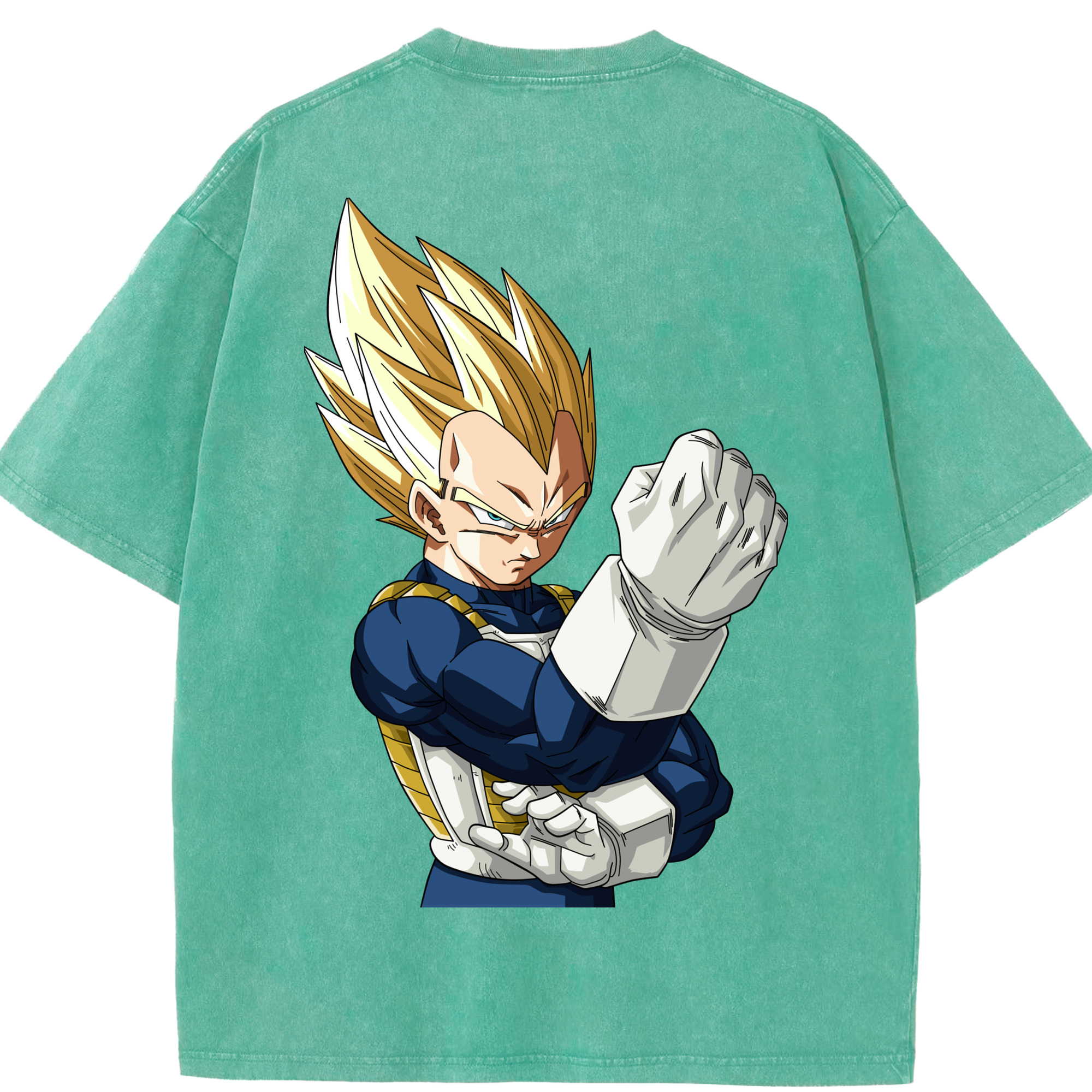 （画像用） ドラゴンボール ベジータ四世（Bejīta Yonsei）DRAGON BALL Vegeta IV 綿100% ヴィンテージ風 半袖Tシャツ（背面プリント）